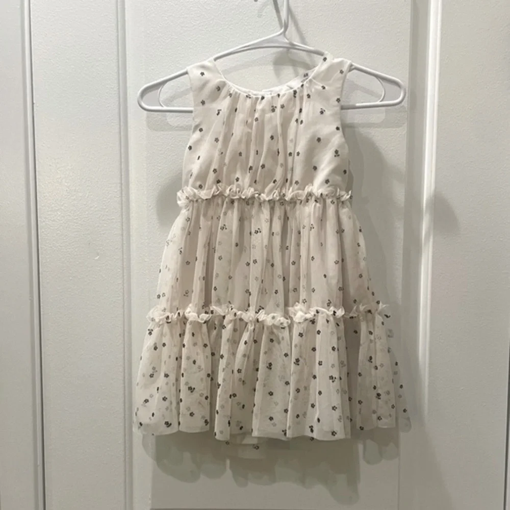 H&M Charming Cream/Black Floral Kids Dress